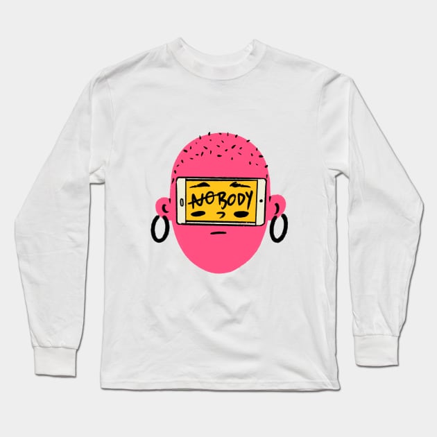 Nobody Social Media Long Sleeve T-Shirt by MissRoutine